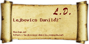 Lejbovics Daniló névjegykártya